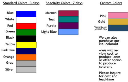 Lane Color Chart